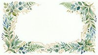 Botanical foliage frame with green leaves, ferns, and berries on isolated white background. Ideal for invitations, cards, and design projects.