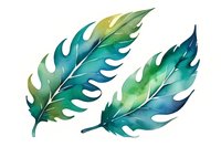 Watercolor monstera leaves in vibrant turquoise and green gradient tones on white background, tropical botanical art isolated for design projects and patterns.