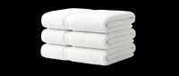 Soft white folded towels stacked neatly, isolated on transparent background. Ready for design use on t-shirts, clipart, stickers, print-on-demand products, and sublimation projects.