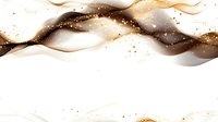 Elegant flowing waves of gold and brown with sparkling particles on white background, suitable for luxury design projects.