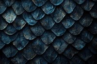Dark blue dragon scales texture with rough surface and overlapping pattern creates mysterious fantasy background for creative design projects.