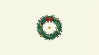 Festive evergreen wreath with red bow and gold star ornament on isolated cream background, ready for holiday greeting cards and seasonal design projects.