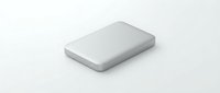 Sleek external hard drive with rounded corners isolated on white background, ready for tech product design and digital storage solutions.