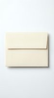 Cream paper envelope isolated on white background, closed flap, elegant stationery for wedding invitations, greeting cards, and correspondence.