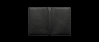 Black leather passport cover isolated on transparent background, ready for T-shirt design, stickers, clipart, print on demand, and sublimation projects.