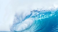 Powerful ocean wave curling with crystal clear turquoise water and white foam spray, dynamic motion capture of breaking barrel wave in sunlight, dramatic seascape.