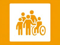 Diverse group of people including person in wheelchair, symbolizing inclusion and accessibility in community or workplace settings.