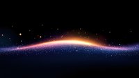Glowing cosmic wave with colorful light particles and sparkles against dark space background, creating magical atmospheric effect for design projects.