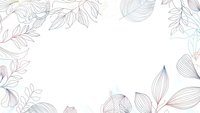 Delicate botanical line art frame with pastel leaves and branches creating elegant border on white background for wedding invitations and feminine designs.