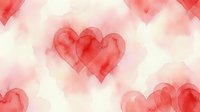 Watercolor hearts in shades of red and pink on soft white background, seamless pattern tiles for romantic designs, valentines day, weddings, love themes.