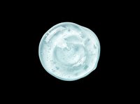 Transparent blue gel smear with bubbles, isolated on transparent background. Ready for skincare, cosmetic, beauty product design, stickers, print on demand, and T-shirt use.