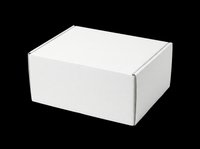 Blank white rectangular box isolated on transparent background, ready for packaging design, branding mockups, product presentations, t-shirt printing, and print-on-demand applications.