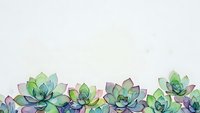 Watercolor succulent plants border on light background for botanical designs and natural decor projects.