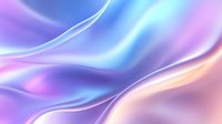 Smooth flowing abstract waves in soft pastel colors of blue, purple, and peach create ethereal background with gentle gradients and luminous curves.