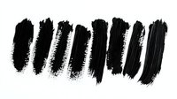 Black brush strokes collection on white background, grunge artistic elements with rough texture and dry paint effect. Isolated design elements for creative projects.