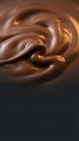 Melted chocolate swirls with glossy texture and rich brown tones, ideal for food, confectionery, and dessert marketing materials.