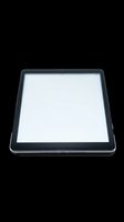 Tablet device with black frame and blank white screen, isolated on transparent background, ready for mockup designs, t-shirt graphics, print-on-demand products, and digital artwork applications.