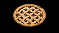Homemade berry pie with golden crust and lattice top, isolated on transparent background. Ready for clipart, t-shirt design, print-on-demand, stickers, and sublimation projects.