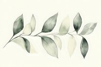 Watercolor eucalyptus branch with sage green and cream leaves on beige background, perfect for botanical wall art, wedding stationery, and home decor.