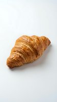 Golden croissant with flaky, layered pastry texture isolated on white background. Perfect for bakery, food, and culinary design projects.