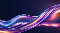 Flowing abstract waves in vibrant purple, pink and blue colors creating dynamic motion effect against dark background, modern design element for creative projects.