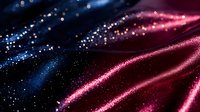 Magical glowing abstract background with sparkling pink and blue light trails creating dynamic motion effect against dark backdrop. For festive designs.