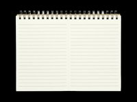 Spiral bound notebook with blank lined pages isolated on transparent background, ready for stationery design, print on demand, and digital craft projects.