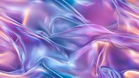 Smooth flowing abstract waves in purple, pink and blue colors create dreamy ethereal background with silky liquid texture and iridescent metallic shine.