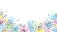Colorful gift boxes with ribbons and bows border frame on white background for celebrations, holidays, birthdays and special occasions design.