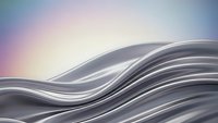 Smooth flowing metallic waves with holographic gradient background creating elegant abstract motion for modern digital design and presentations.
