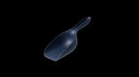Isolated dark blue plastic scoop on transparent background, ready for design use on t-shirts, clipart, stickers, print-on-demand products, and sublimation projects.