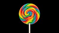 Colorful spiral lollipop with rainbow swirled candy on stick, isolated on transparent background. Ready for t-shirt designs, clipart, stickers, print-on-demand products and sublimation projects.