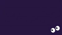 Minimalist cartoon eyes with white pupils and black outlines on deep purple background, suitable for animation, character design, and digital projects.