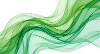 Abstract green flowing waves on white background creating dynamic movement for modern design projects and digital art compositions.