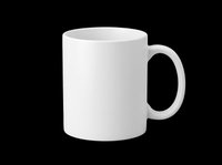 Blank white ceramic mug isolated on transparent background, ready for custom design, sublimation printing, and print-on-demand merchandise applications.