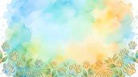 Watercolor gradient background with floral border elements, isolated on transparent background for design projects, invitations, and digital artwork.