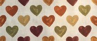 Seamless pattern with colorful hearts in autumn tones on cream background. Repeating romantic design for textiles, wallpaper, wrapping paper and crafts.