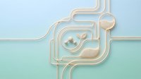 Aerial view of winding sandy pathways and water channels creating abstract geometric patterns, suitable for travel, nature, and design backgrounds.