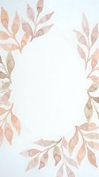 Watercolor autumn leaves frame border with soft peach and beige tones on white background for wedding invitations, greeting cards and seasonal designs.