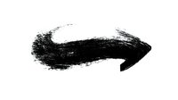 Black brushstroke arrow pointing right on white background, showing dynamic movement and direction for graphic design projects.