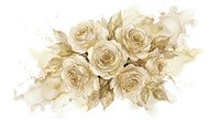 Vintage sepia roses bouquet with watercolor splashes and leaves in monochromatic brown tones for romantic wedding invitations and floral design projects.