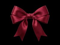 Elegant dark red satin ribbon bow isolated on transparent background, ready for gift, holiday, and wedding designs, stickers, T-shirts, and print on demand.