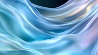 Flowing silky fabric in soft turquoise and lavender creates gentle waves and folds with smooth gradient transitions, abstract luxury background for design projects.