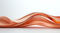 Elegant flowing copper waves create dynamic abstract curves and lines against white background, suitable for modern business and technology designs.