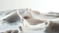Ethereal white fabric-like waves create abstract landscape with soft shadows and highlights, evoking serene minimalist mood for modern interior design and art projects.