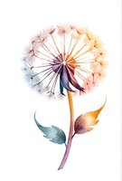 Colorful artistic dandelion illustration with rainbow gradient effect, perfect for wall art, greeting cards, and modern home decor. Isolated on white background for easy design integration.