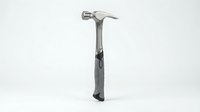 Professional claw hammer with ergonomic handle isolated on white background for construction and carpentry projects.