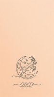 Capricorn zodiac sign with goat on crescent moon and stars, isolated line art design for astrology, horoscope, and spiritual wellness projects on neutral background.