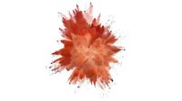 Red watercolor paint explosion with dynamic splatter effect on white background, isolated design element for creative projects.