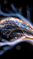 Abstract neural network visualization with glowing golden connections and nodes on dark background for technology and artificial intelligence concepts.